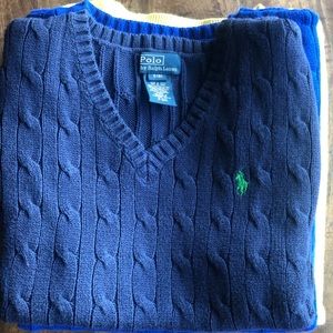 Boys Ralph Lauren Blue Cable Sweater Vest Small